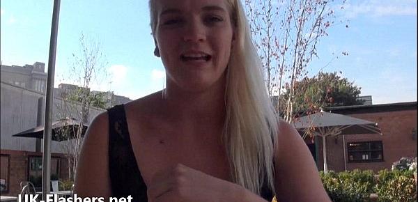  Upskirts footage of blonde teen voyeur babe Carly Rae in public masturbation and